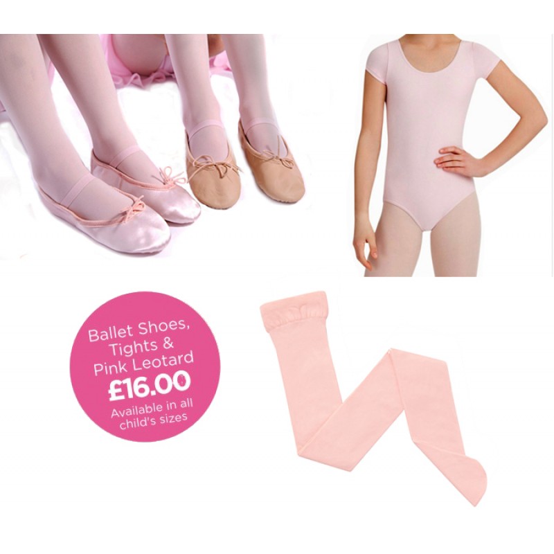 Girls Ballet Shoe And Ribbed Tights 2-Pack - Prima Ballerina