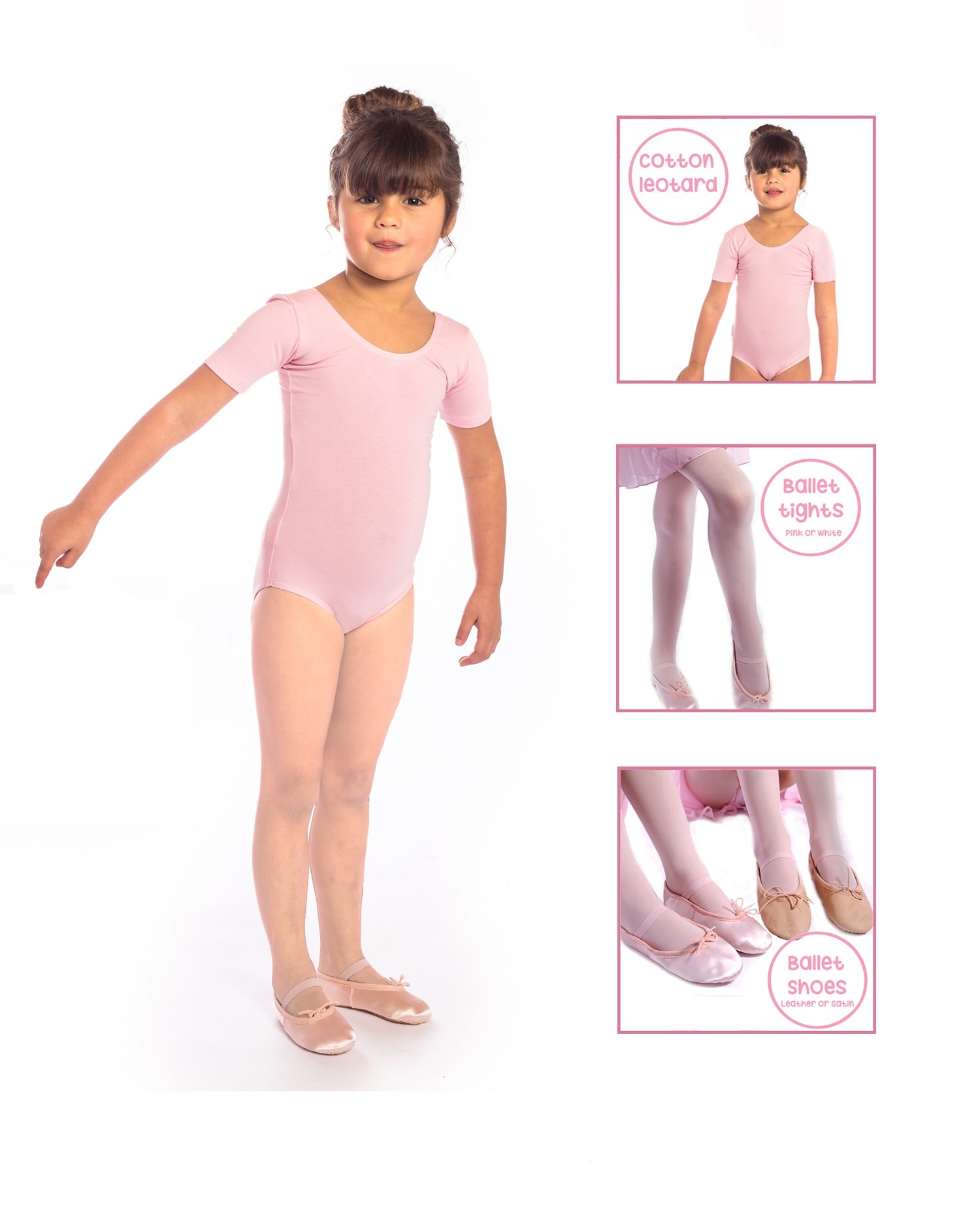 2 Pack Ballet Leotard for Girls Toddler Ballet Leotards Ballet with Skirt  Dance Dress Short Sleeve Tutu for Kids Girl Black Pink 2-4 Years